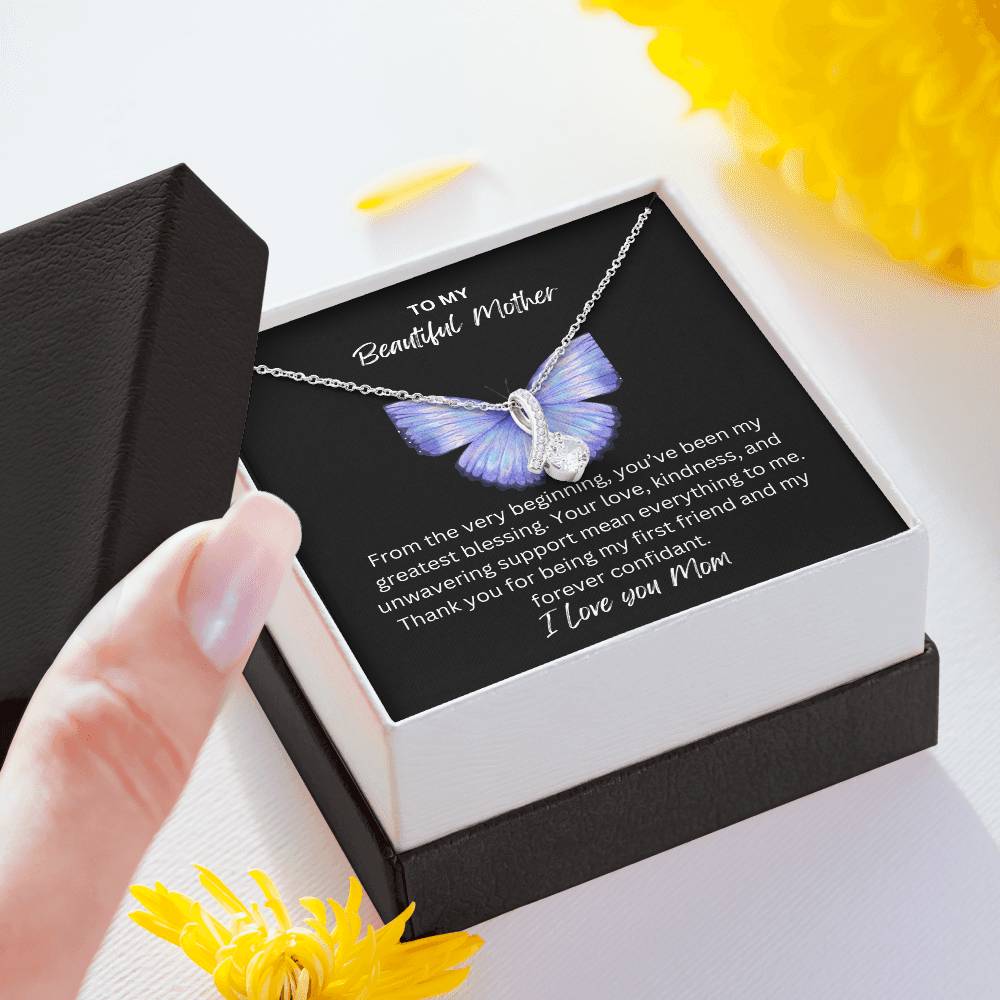 To My Beautiful Mother | Alluring Butterfly Necklace | From the Beginning | Son | Daughter