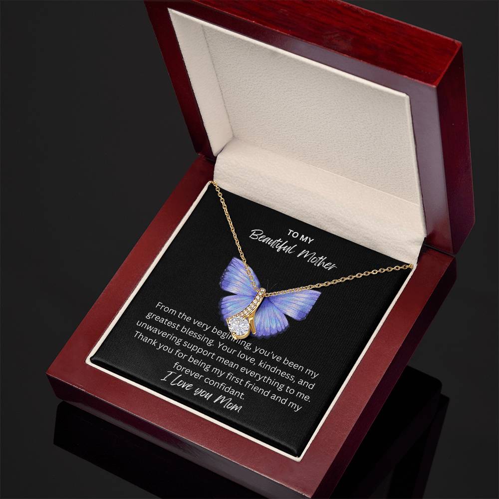 To My Beautiful Mother | Alluring Butterfly Necklace | From the Beginning | Son | Daughter